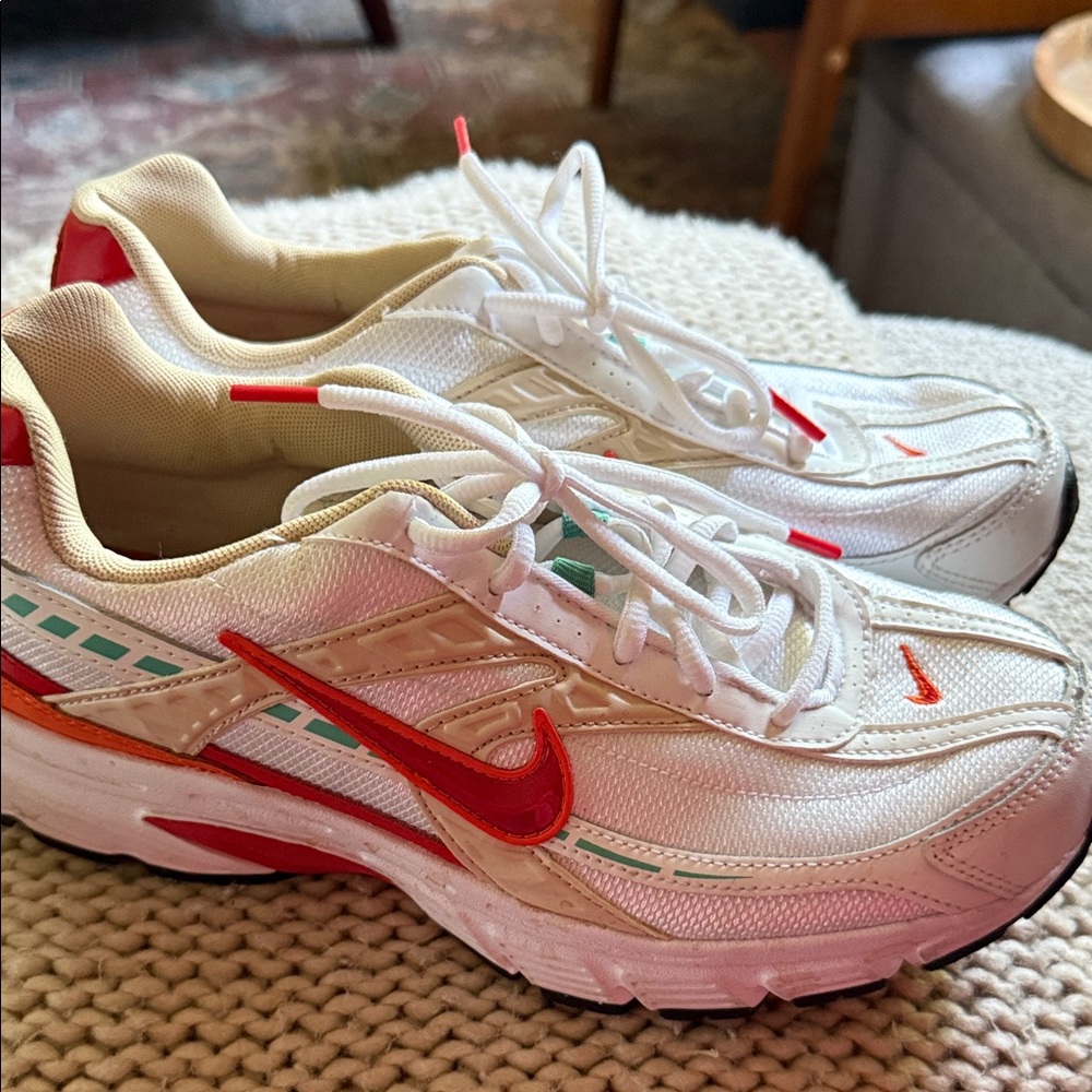 Nike White and Red Athletic Shoes